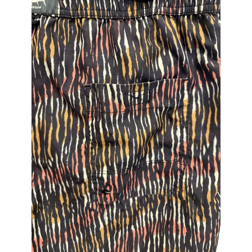 Men's Spicy Tuna Swim Trunks Boardshorts Large Black Striped Lined Pockets Beach